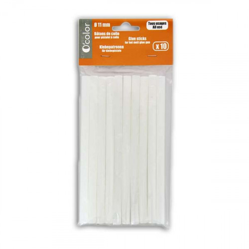 O'Color - Set of 10 Large Glue Sticks - Refills for Glue Guns - 11mm x 20cm