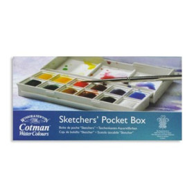 Winsor & Newton - Cotman Water Colour - 12 Half Pans - Sketchers' Pocket Box - Set