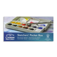 Winsor & Newton - Cotman Water Colour - 12 Half Pans - Sketchers' Pocket Box - Set