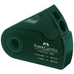 Faber-Castell - Double Hole - Sharpener Box - CASTELL 9000 - Dark Green