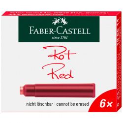 Faber-Castell - Set of 6 Ink Cartridges - Standard - Red