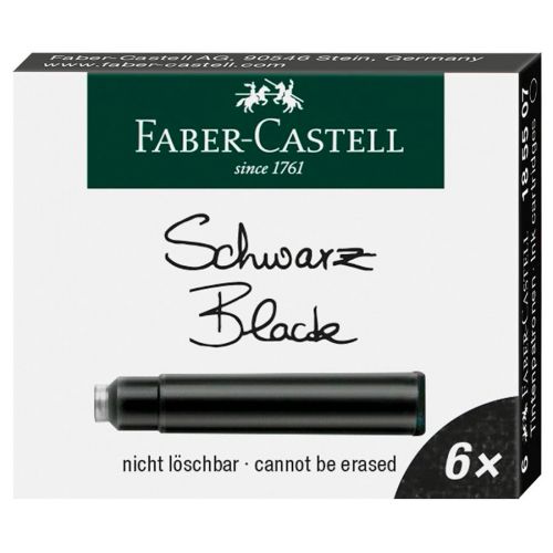 Faber-Castell - Set of 6 Ink Cartridges - Standard - Black