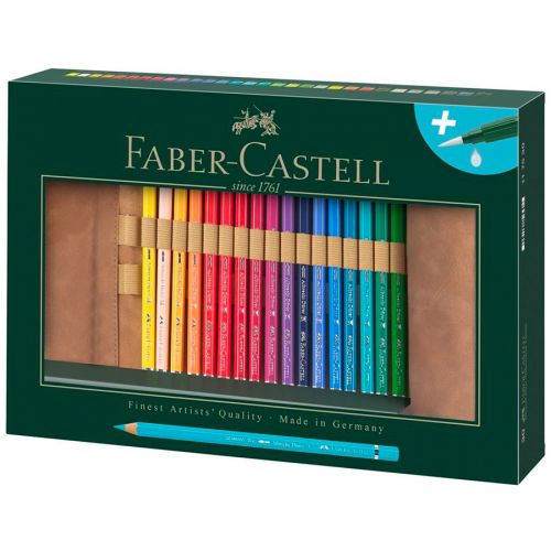 Faber-Castell - Albrecht Dürer - Crayons Aquarellables - Trousse de 30 Couleurs + 1 Pinceau Réservoir