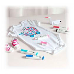 Faber-Castell - Lot de 5 Marqueurs Textile - Pack "Pastels"