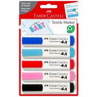 Faber-Castell - Set of 5 Textile Markers - "Pastels" Pack