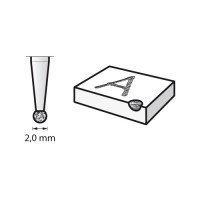 DREMEL - Pointes Diamantées (2) - Bout Rond - Ø2.0mm (7103)