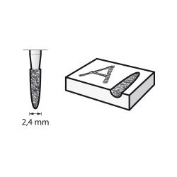 DREMEL - Pointes Diamantées (2) - Bout Pointu - Ø2.4mm (7144)