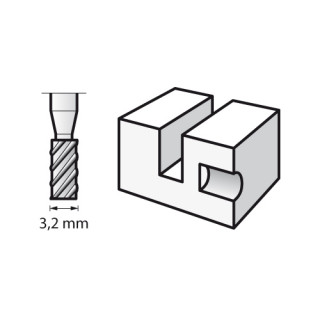 DREMEL - Fraises Acier Rapide (2) - Bout Cylindrique Ø3.2mm - Haute Vitesse (194)