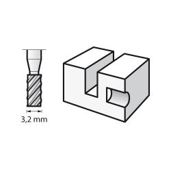 DREMEL - Fraises Acier Rapide (2) - Bout Cylindrique Ø3.2mm - Haute Vitesse (194)