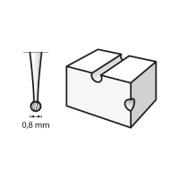 DREMEL - Fraises à Graver (3) - Bout Rond Ø0,8mm (105)