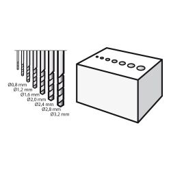 DREMEL - Jeu de 7 Forets / Mèches - Ø0,8/1,2/1,6/2,0/2,4/2,8/3,2mm - Précision (628)