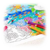 Faber-Castell - Rouleau de Coloriage - Modèle 1 Banner roll Jungle & sea world, self-adhesive