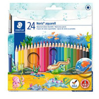 STAEDTLER - Noris Aquarell 144 - Crayons Aquarellables - 24 Couleurs - Étui Carton