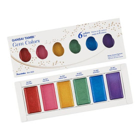 GANSAI TAMBI - Metallic Watercolour - Gem Colors - 6 Pans