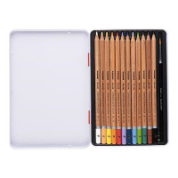 BRUYNZEEL - Expression Aquarelle - Crayons Aquarellables - 12 Couleurs - Boîte Métal