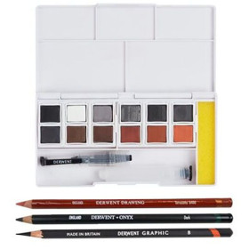 DERWENT - Watercolour Travel Set of 12 Half Pans - Shade & Tone