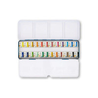 PHOENIX - Fine Watercolour Set - Boîte Métal de 24 Demi-Godets