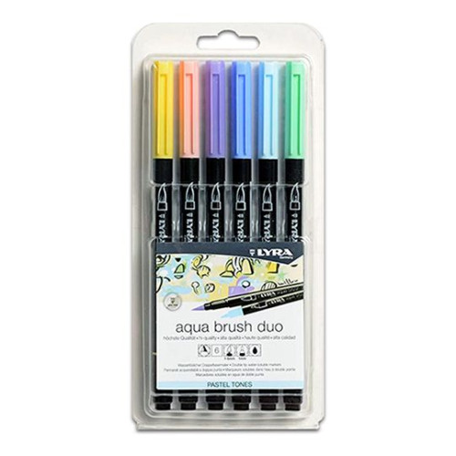 LYRA - Aqua Brush Duo - Watercolor Brush Pens - 6 Colors - Pastel