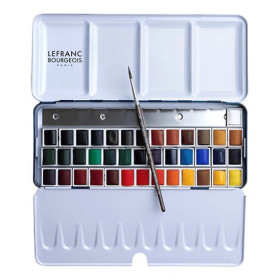 LEFRANC & BOURGEOIS - Fine Watercolour - 40 Half Pans - Metal Box