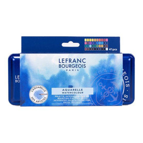 LEFRANC & BOURGEOIS - Fine Watercolour - 40 Half Pans - Metal Box