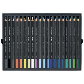 CARAN D'ACHE - Museum Aquarelle - Crayons Aquarellables - 20 Couleurs - Coffret Marine