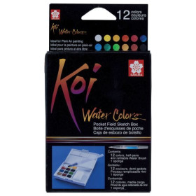 SAKURA - KOI - Boîte Aquarelle - Sketch Box - 12 Demi-Godets
