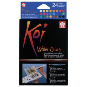 SAKURA - KOI - Watercolour Sketch Box - 24 Half Pans