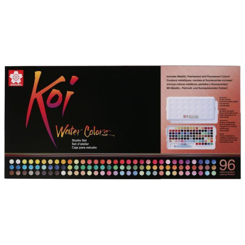 SAKURA - KOI - Watercolour Studio Set - 96 Half Pans