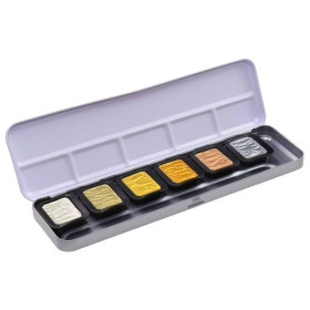 FINETEC - Pearlescent Watercolour - Antique Tones - Metal Tin of 6 Colours