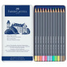 FABER-CASTELL - Goldfaber Aqua - Crayons Aquarellables - 12 Couleurs Pastels - Boîte Métal