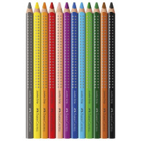 FABER-CASTELL - Jumbo Grip - Crayons Aquarellables - 12 Couleurs - Étui Carton