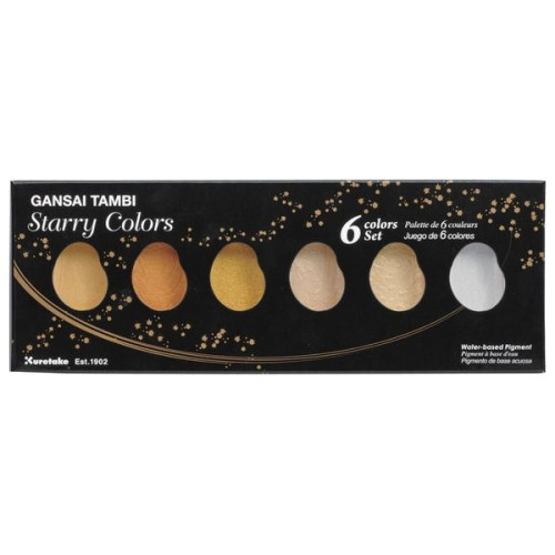 GANSAI TAMBI - Metallic Watercolour - Starry Colors - 6 Pans