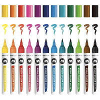 MOLOTOW - Brush Pen Aqua Color - Feutres Aquarellables - 12 Couleurs - Basic 1