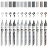 MOLOTOW - Brush Pen Aqua Color - Watercolor Brush Pens - 12 Colors - Grey Set