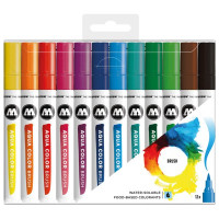 MOLOTOW - Brush Pen Aqua Color - Watercolor Brush Pens - 12 Colors - Basic 1