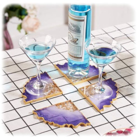 RESIN-PRO - Moule Silicone - 4 Géodes - Dessous de Verres