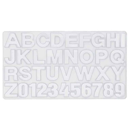 RESIN-PRO - Silicone Mold Transparent - Lettres et Nombres - 36x19.4x1.3