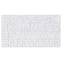 RESIN-PRO - Moule Silicone Transparent - Lettres et Nombres - 36x19.4x1.3