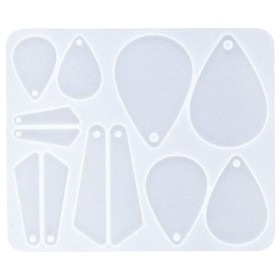JESMONITE - Silicone Mould - Teardrop Earrings - 15x12x0,5cm