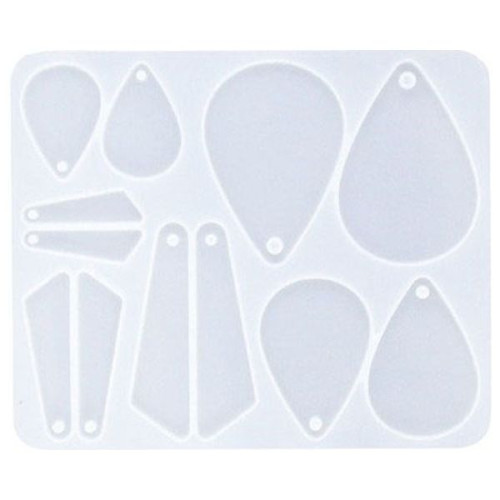 JESMONITE - Moule en Silicone - Boucles d'Oreilles Larme - 15x12x0,5cm
