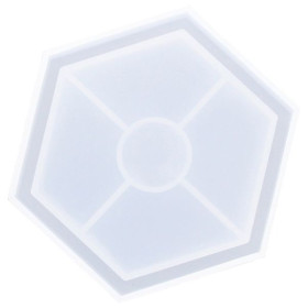 JESMONITE - Moule en Silicone - Dessous de Verre Hexagonal - 11,5x10cm