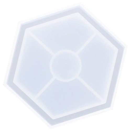 JESMONITE - Moule en Silicone - Dessous de Verre Hexagonal - 11,5x10cm