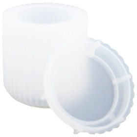 JESMONITE - Moule en Silicone - Pot Haut Nervuré + Couvercle - Ø7,8x8cm