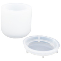 JESMONITE - Silicone Mould - Smooth Tall Pot with Lid - Ø8x7,7cm