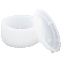 JESMONITE - Silicone Mould - Ribbed Low Pot with Lid - Ø10,8x5,8cm