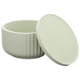 JESMONITE - Moule en Silicone - Pot Bas Nervuré + Couvercle - Ø10,8x5,8cm