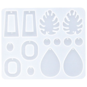 RESLIN - Moule en Silicone - Boucles d'Oreilles Feuille - 13,7x11,8x0,8cm