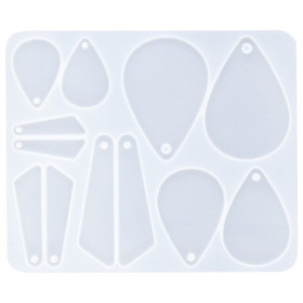 RESLIN - Moule en Silicone - Boucles d'Oreilles Pendentif - 15x12x0,5cm