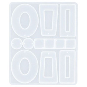 RESLIN - Moule en Silicone - Boucles d'Oreilles Cercle - 10,6x13x0,3cm