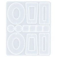 RESLIN - Moule en Silicone - Boucles d'Oreilles Cercle - 10,6x13x0,3cm